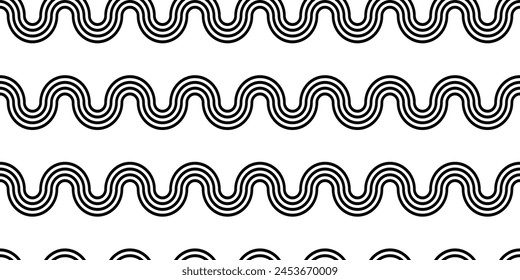 Stripes wavy lines.Seamless pattern. Vector illustration.