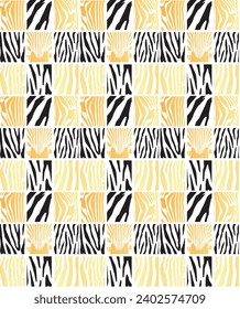 Stripes with zebra texture on a white background