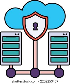 Striping or Mirroring Raid Concept , Redundant Array of Independent Disks Vector Icon Design, Cloud Processing Symbol, Computing Services Sign, Web Services and Data Center stock illustration