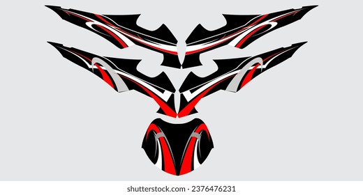Striping motorcycle set vector design