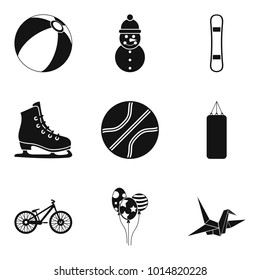 Stripling sport icons set. Simple set of 9 stripling sport vector icons for web isolated on white background