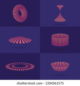 Stripped 3D Shapes, different elements for your design.