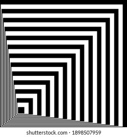 Beschnittener Hintergrund. Lineares optisches Illusionshintergrund, Vektordesign.