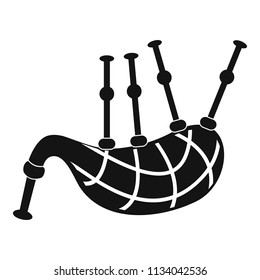Stripped bagpipes icon. Simple illustration of stripped bagpipes vector icon for web design isolated on white background