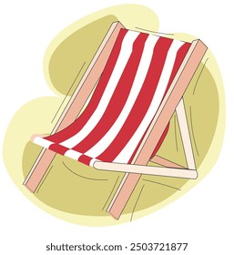  stripped beach chair in red