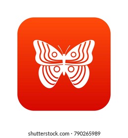 Stripped butterfly icon digital red for any design isolated on white vector illustration