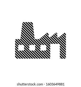 Stripped factory Icon Vector. Factory made of line. Stock vector illustration isolated on white background.