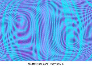 Stripped halftone dots pattern texture background. Black and white pixels. Modern dotted vector illustration. Abstract wavy lines. Points backdrop. Polka dots blue red pattern 