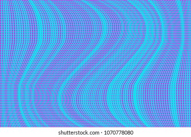 Stripped halftone dots pattern texture background. Black and white pixels. Modern dotted vector illustration. Abstract wavy lines. Points backdrop. Polka dots blue red pattern 