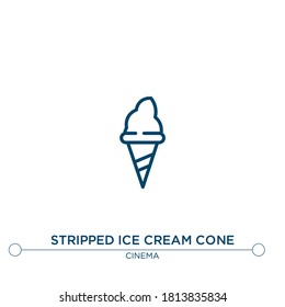 stripped ice cream cone outline vector icon. simple element illustration. stripped ice cream cone outline icon from editable cinema concept. can be used for web and mobile
