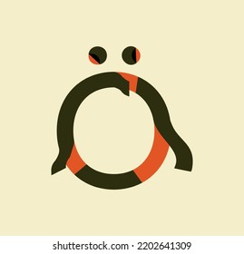 Stripped latin letter O. Sticky paper letters. Book, logo, business and template design. illustration on paper background.