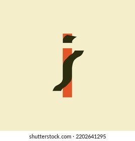 Stripped letter i. Sticky paper letters. Book, logo, business and template design. illustration on paper background.
