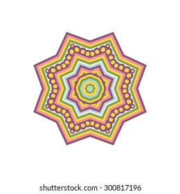 Stripped  mandala geometric ornament.Vector illustration.