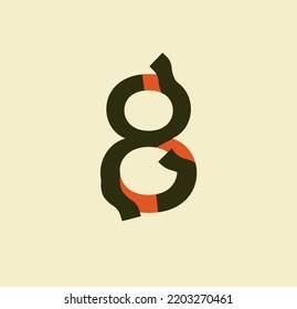 Stripped number 8. Sticky paper letters. Book, logo, business and template design. illustration on paper background.