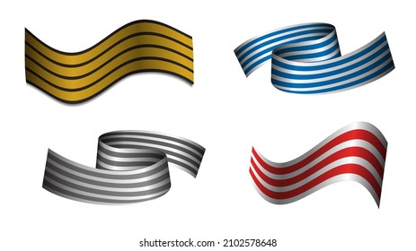 stripped ribbons set vector illustration