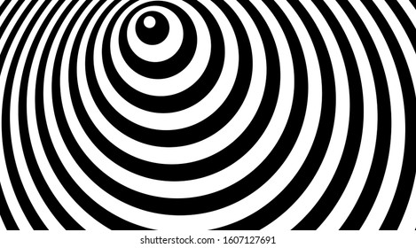 Stripped ringsabstract background. Linear circles optical illusion backdrop vector design.