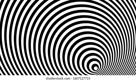 Stripped ringsabstract background. Linear circles optical illusion backdrop vector design.