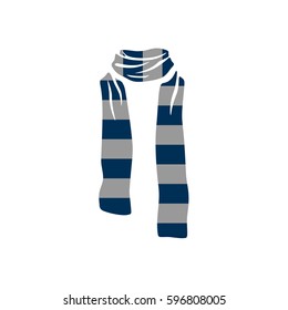 Stripped scarf icon, winter cold season logo