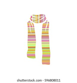 Stripped scarf icon, winter cold season logo