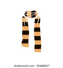 Stripped scarf icon, winter cold season logo