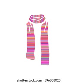 Stripped scarf icon, winter cold season logo