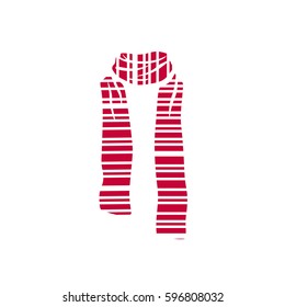 Stripped scarf icon, winter cold season logo