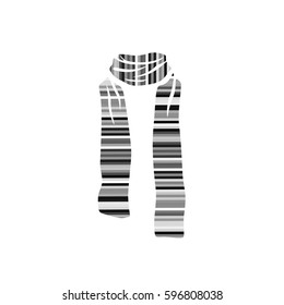 Stripped scarf icon, winter cold season logo