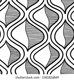 stripped shapes. seamless pattern with fancy beautiful elements. coloring page