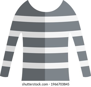 Stripped shirt, icon illustration, vector on white background