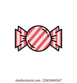 Stripped Sweet Candy Simple Vector Illustration