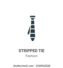 Stripped tie vector icon on white background. Flat vector stripped tie icon symbol sign from modern fashion collection for mobile concept and web apps design.