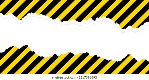 Plano de fundo retangular de aviso despido. Sinal de atenção Fundo de aviso preto e amarelo. Ilustração vetorial.