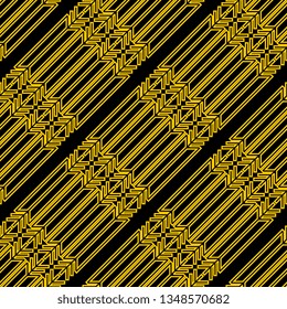 stripped yellow Abstract art deco seamless background