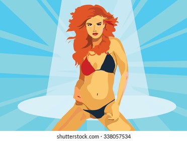 Stripping girl. Vector
