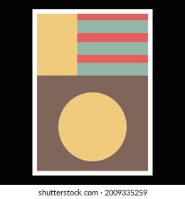 Strips abstract Geometric Wall Art. Mid Century Illustration in Minimal Style for house Decoration Background. Shape Art Set of soft color painting in boho style. poster template layouts.