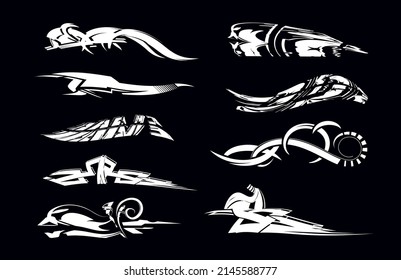 Strips for car, Vector vinyls and decals. Car body sticker design vector. Car of stickers in abstract style 