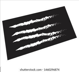 Strips of Cocaine in Black Background