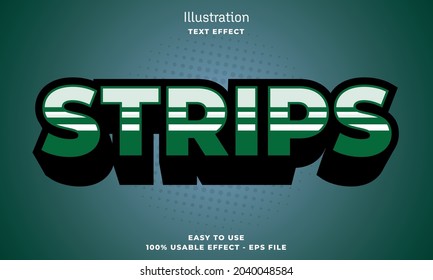 Strips editable text effect template with abstract style use for business brand and company logo 