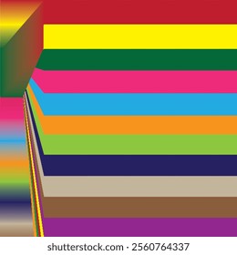 strips are multi-colored. seamless pattern. Horizontal stripes in rainbow color vector