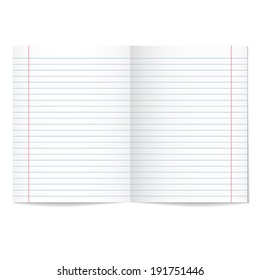 Strips notebook paper on white background.    Vector illustration.