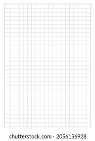 Strips notebook paper on white background. Vector illustrationAn illustration of one sheet of white A4 lined paper.