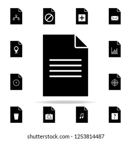 strips on document icon. File and documents icons universal set for web and mobile