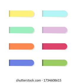 Strips sticky notes in flat style. Isolated on white background