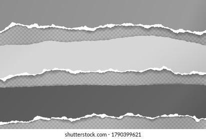 Des bandes de papier gris déchiqueté, déchiré et blanc à l'ombre douce sont sur un fond carré pour le texte. Illustration vectorielle