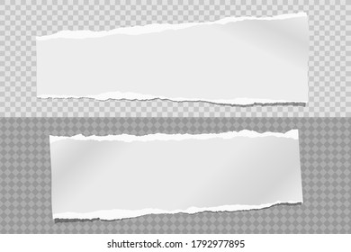 Strips of torn, ripped grey and white paper with soft shadow are on squared background for text. Vector illustration