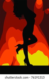Striptease in night club
