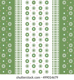 Stripy flower ribbon pattern. Geometric simple print. Vector repeating texture.
