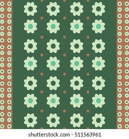 Stripy flower ribbon pattern. Geometric simple print. Vector repeating texture.