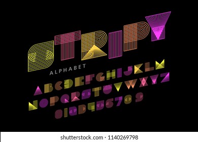 Stripy Font Vector Illustration Alphabet Letters Stock Vector (Royalty ...