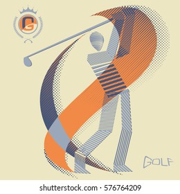 Stripy golf player